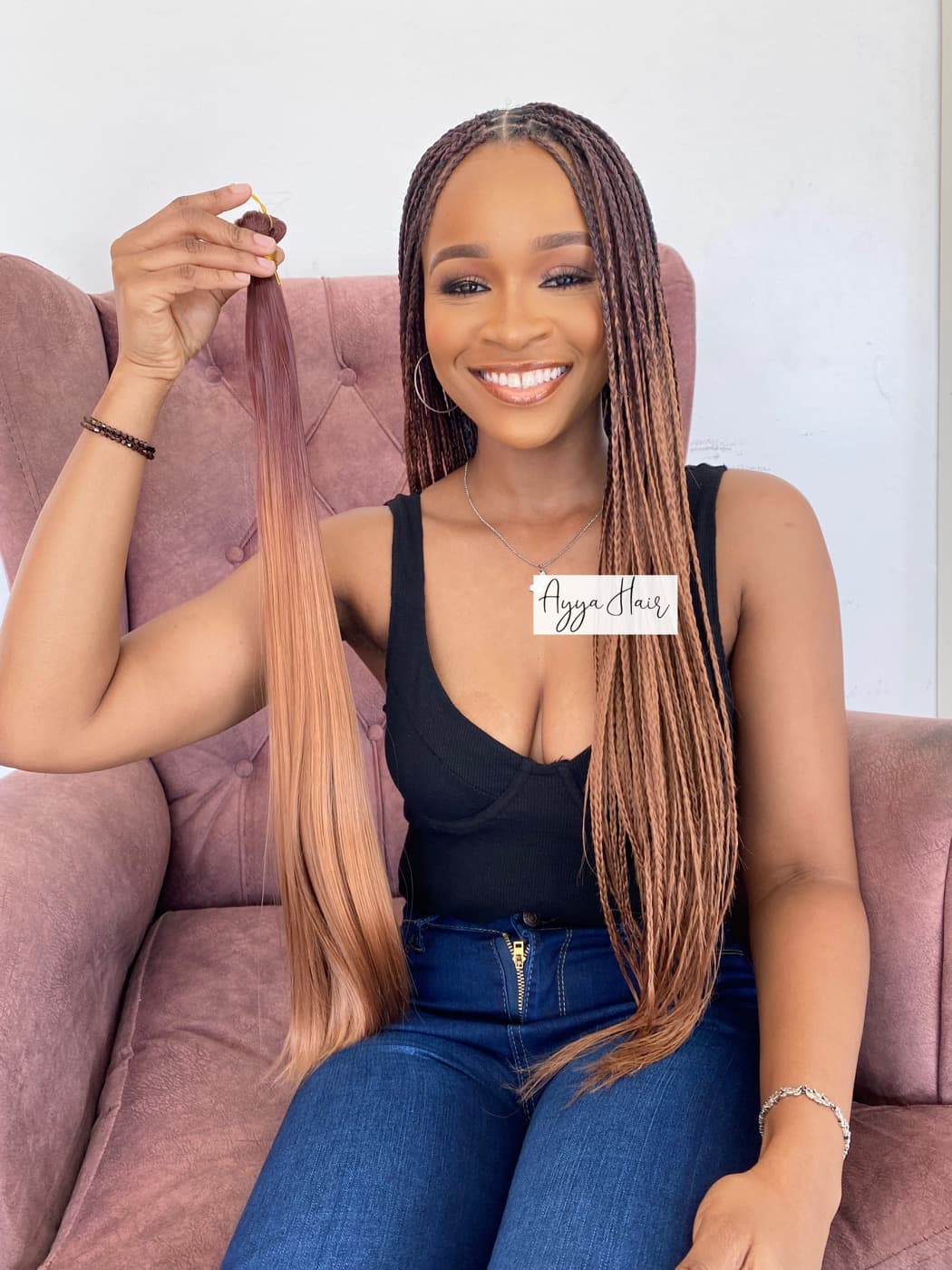 Bone Straight Braid Extension – Chocolate Cinnamon Ombré